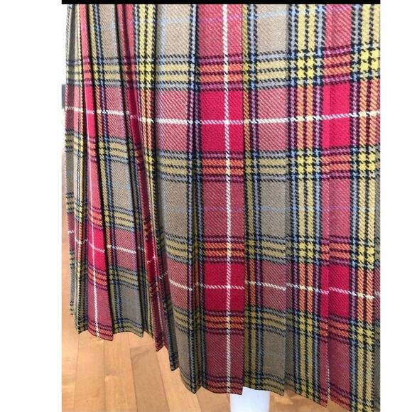 Vintage Moffat Weavers Scottish Plaid kilt fringed leather buckle size medium - Picture 12 of 12